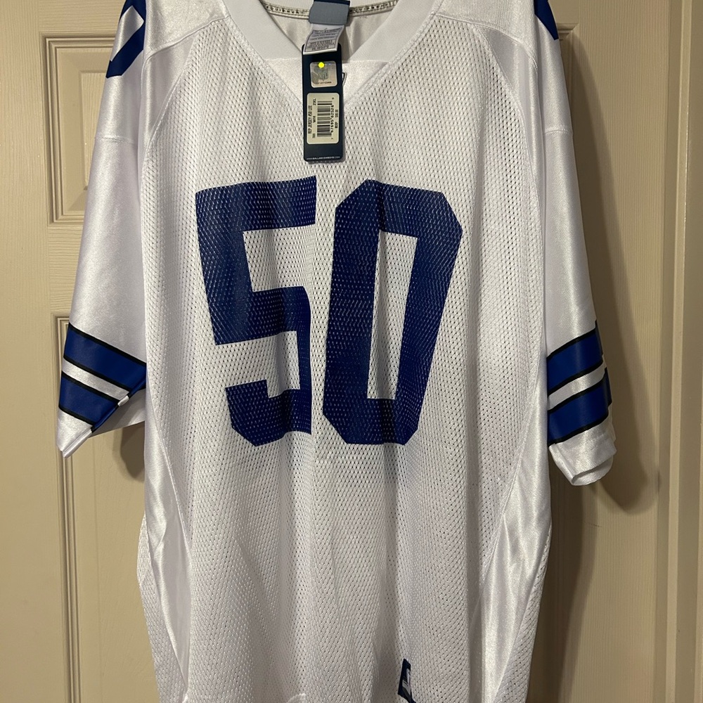 Men's White and Blue Sports Jersey